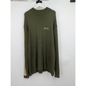 Phat Farm Men's XXL Long Sleeve Crew Neck Olive Green Cream **